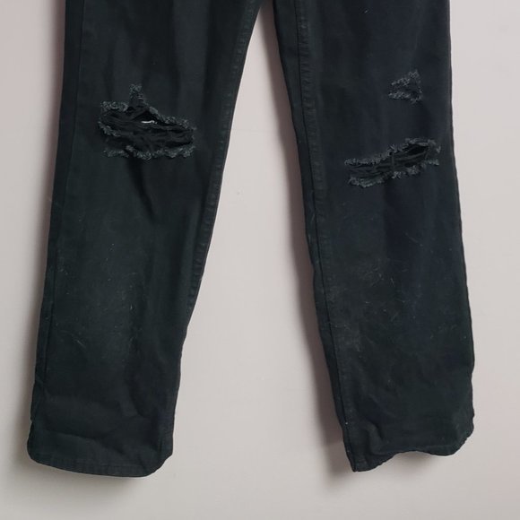 Refuge Balck Women's Size 4 Black Distressed Jeans Button up - Pre-Owned - Picture 5 of 6